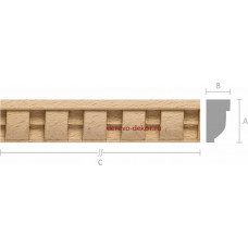 Декоративный резной молдинг из бука. Сечение 14x25x2500мм