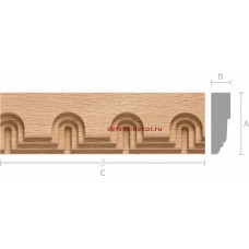 Декоративный резной молдинг из бука. Сечение 11x35x2500мм