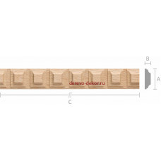 Декоративный резной молдинг из бука. Сечение 5x17x2500мм